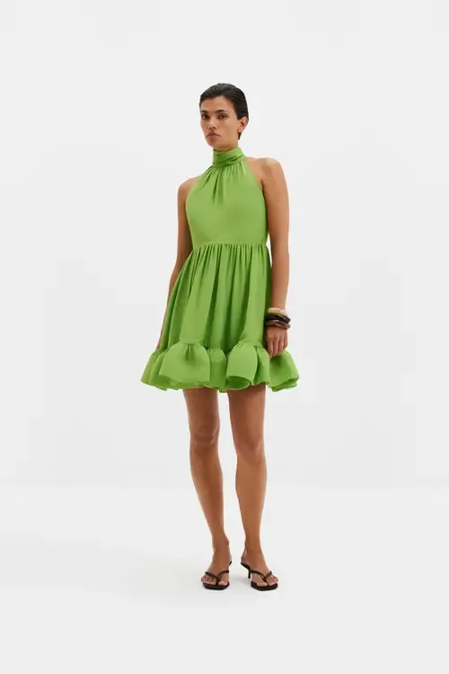 Fern Halterneck Ruffled Mini Dress by Malina