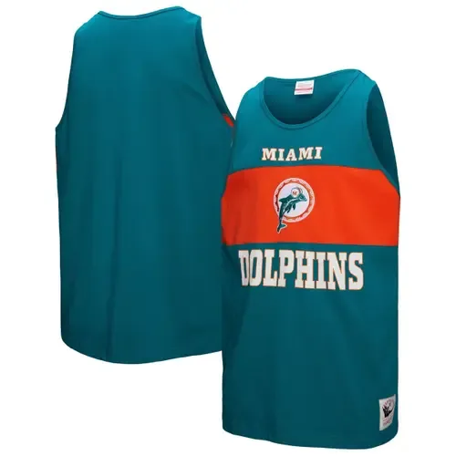 Mitchell & Ness Aqua Miami Dolphins Retro Colorblock Tank Top by Mitchell & Ness