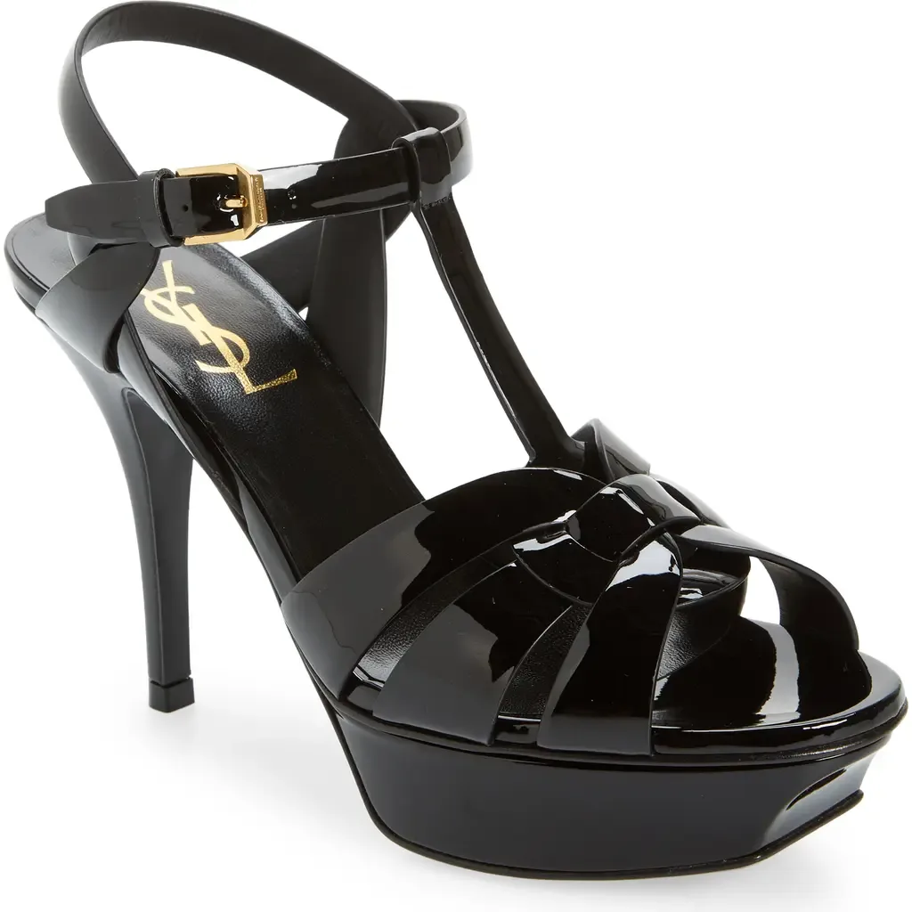 Tribute T-Strap Platform Sandal by Saint Laurent