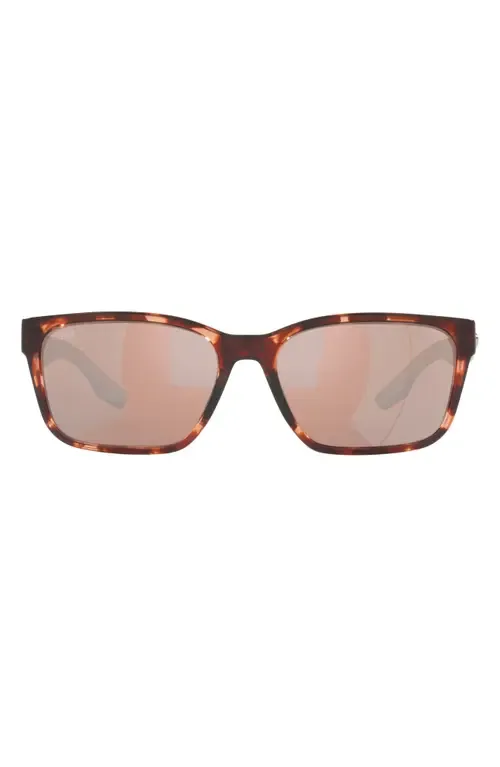 Palmas 57mm Polarized Rectangular Sunglasses by Costa Del Mar