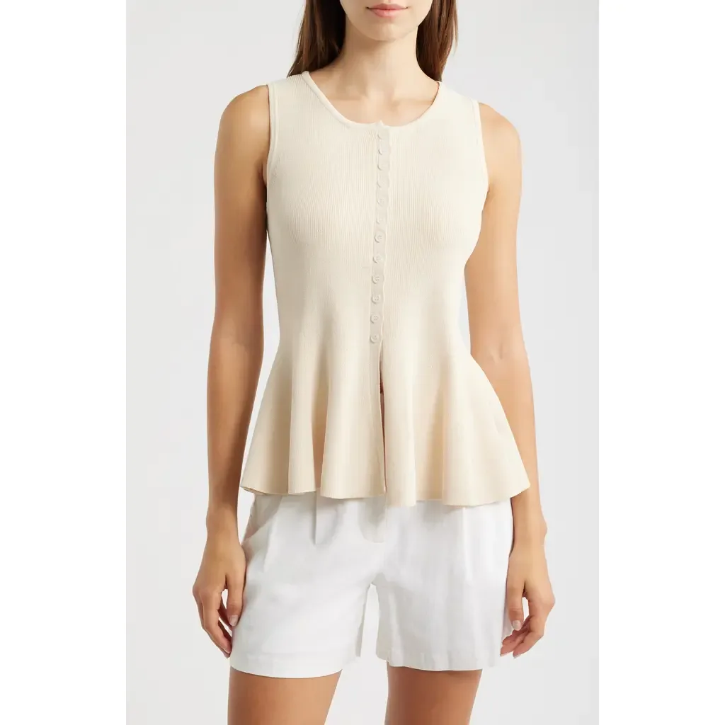 Puglia Knit Peplum Vest by DELUC