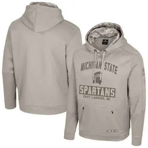 Colosseum Oatmeal Michigan State Spartans Operation Hat Trick Battalion Hoodie by COLOSSEUM