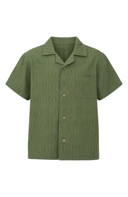 Textured Cotton Camp Shirt by TINY TRIBE