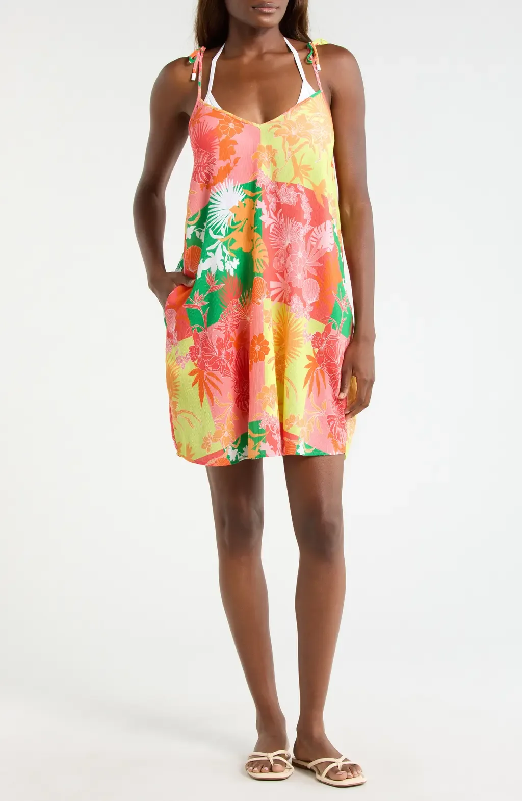 Floral Print Cover-Up Dress