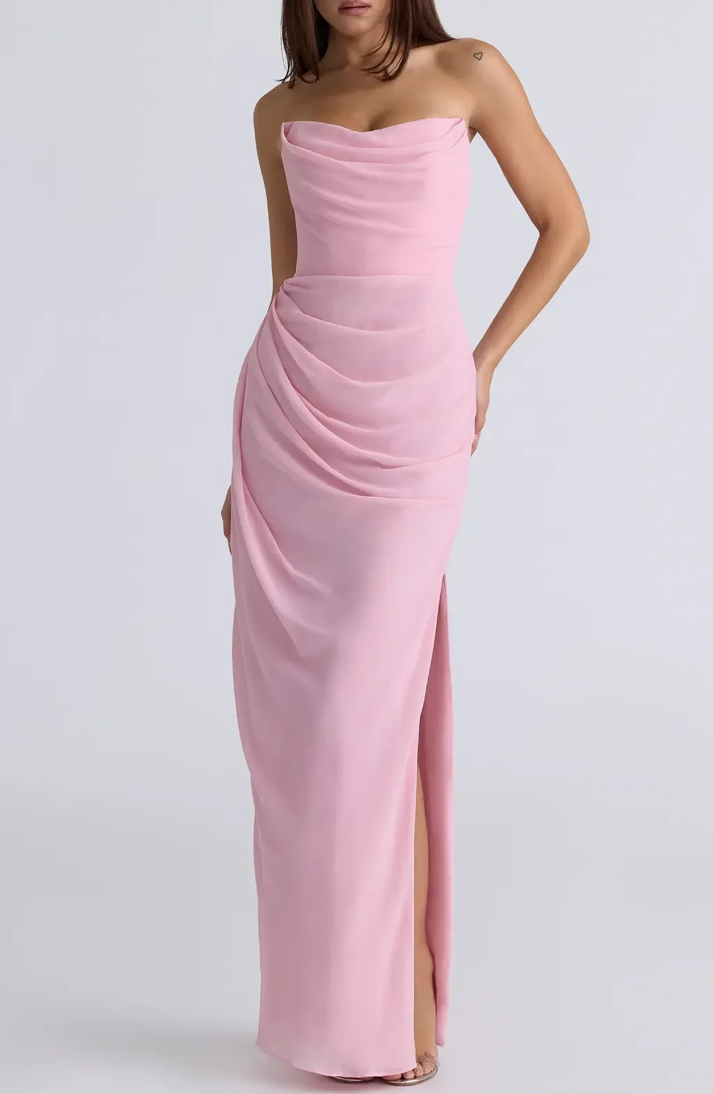 Adrienne Satin Strapless Gown