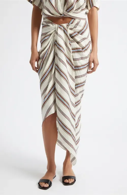 Rhodes Stripe Linen Blend Skirt by A.L.C.