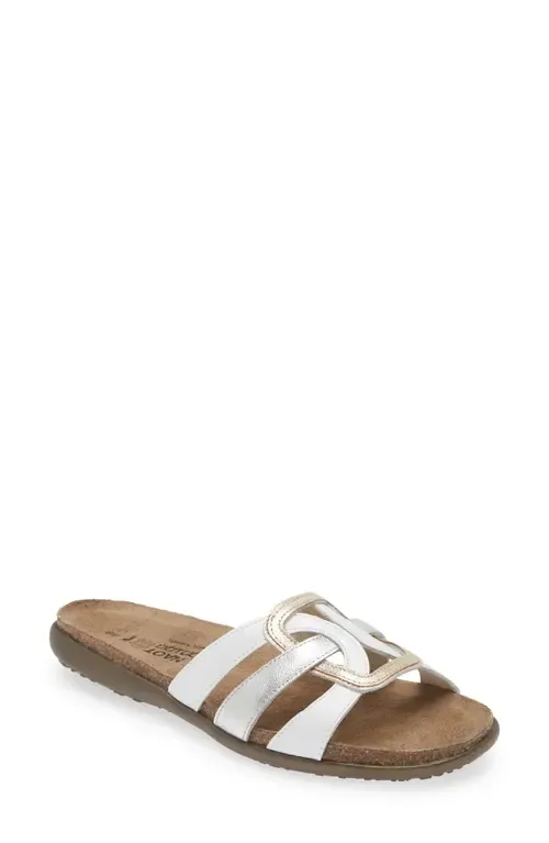 Liv Slide Sandal in Radiant Gold Leather