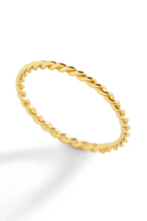 Dainty Braided Stacking Ring in 18K Gold Over Sterling Silver by Mint & Lily