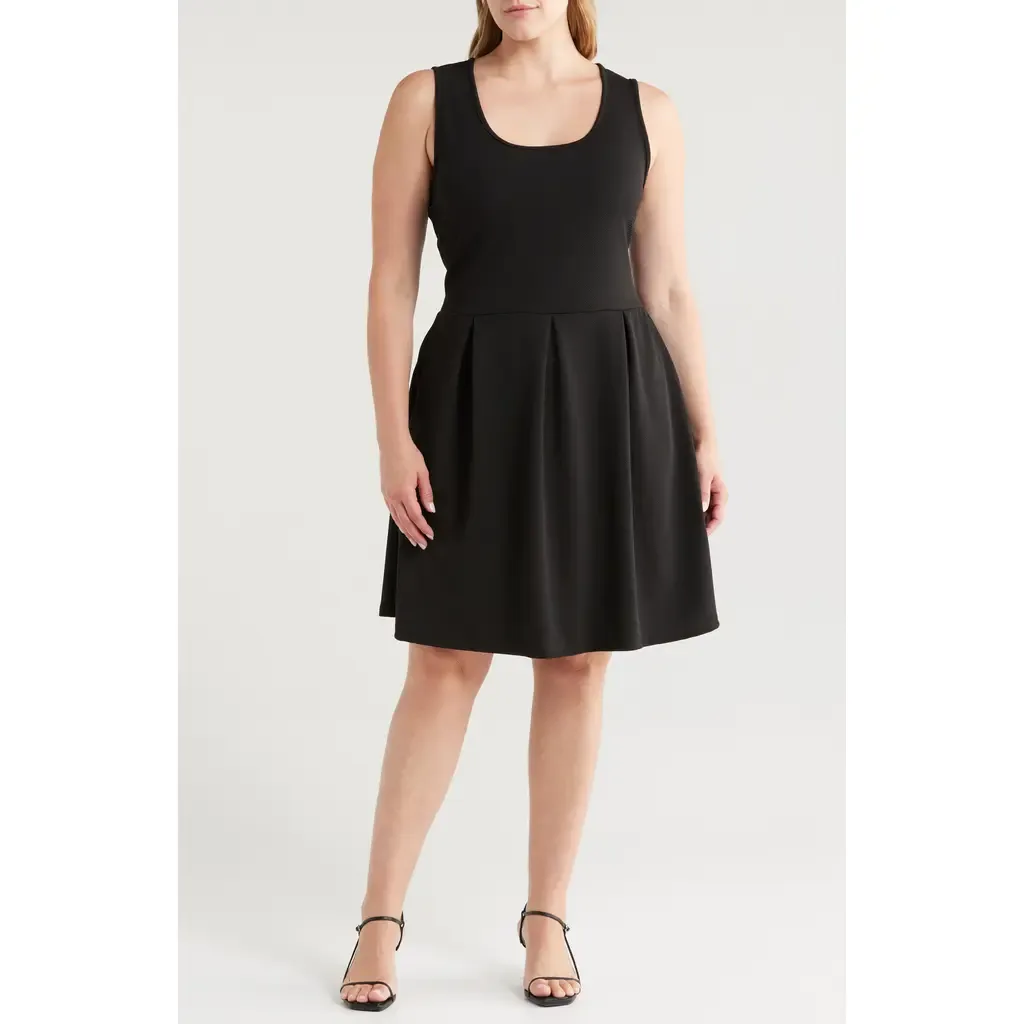 Sleeveless Stretch Fit & Flare Minidress by 24seven Comfort Apparel