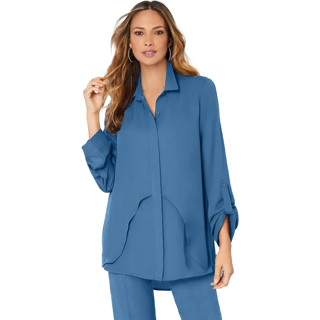 Georgette Overlay Big Shirt by Roaman's