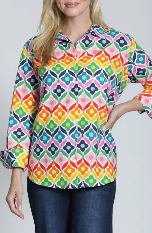 Print Cotton Button-Up Shirt by APNY
