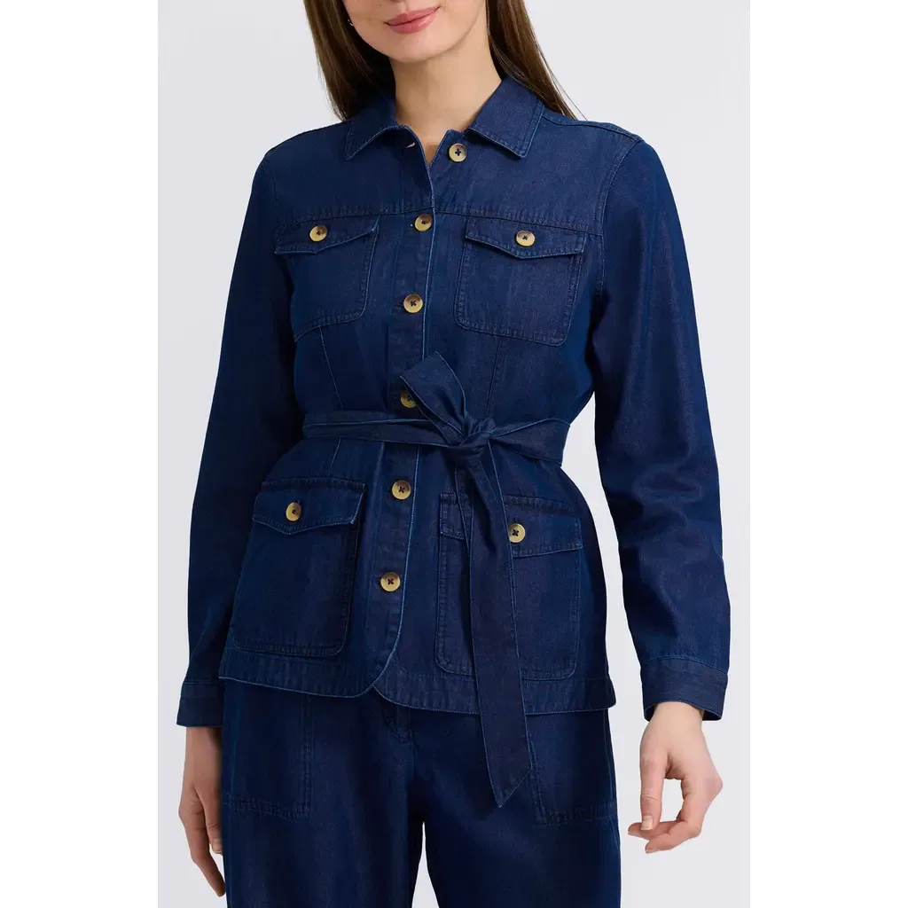 Stella Belted Denim Utility Jacket by Foxcroft