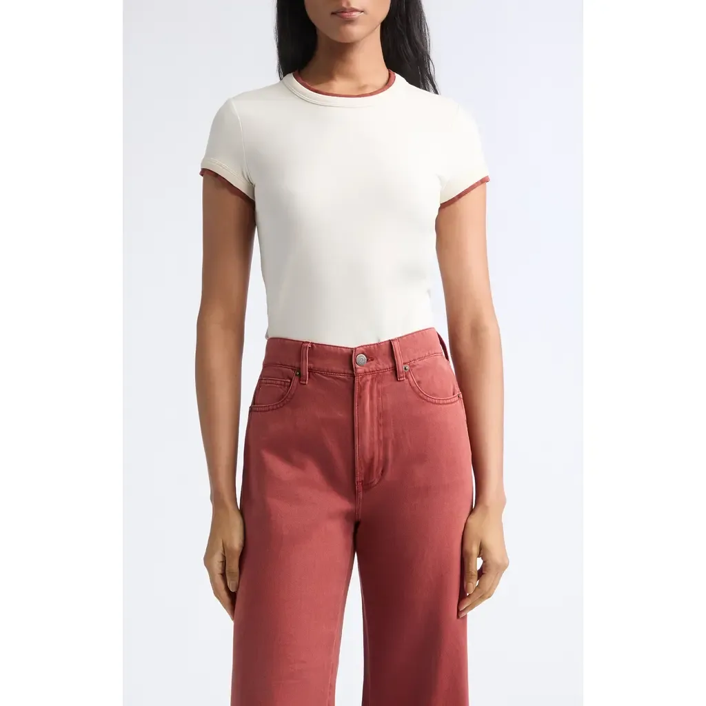 Devin Short Sleeve Ringer T-Shirt by Veronica Beard