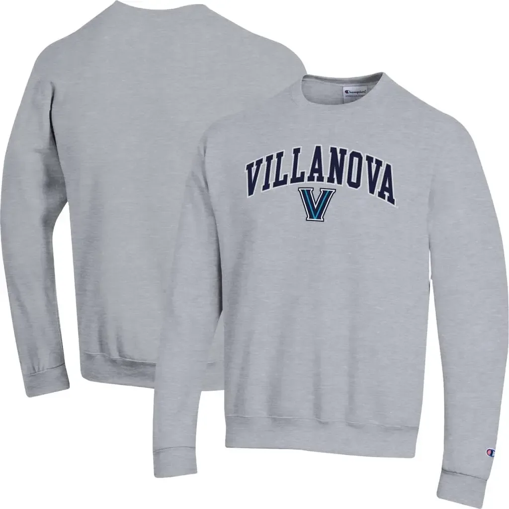 Champion Heather Gray Villanova Wildcats Arch Over Logo Pullover Sweatshirt by Champion