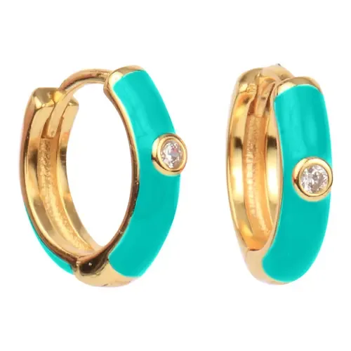 Mini Enamel Huggie Hoops by Color Shout