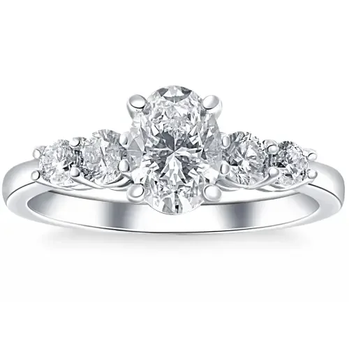 1 1/2Ct tw Oval Cut Engagement Ring 14k Gold Lab Grown by Bliss Diamond
