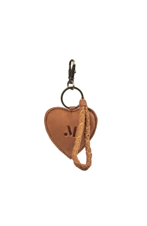 Leather Puffy Heart Keychain by Mandrn