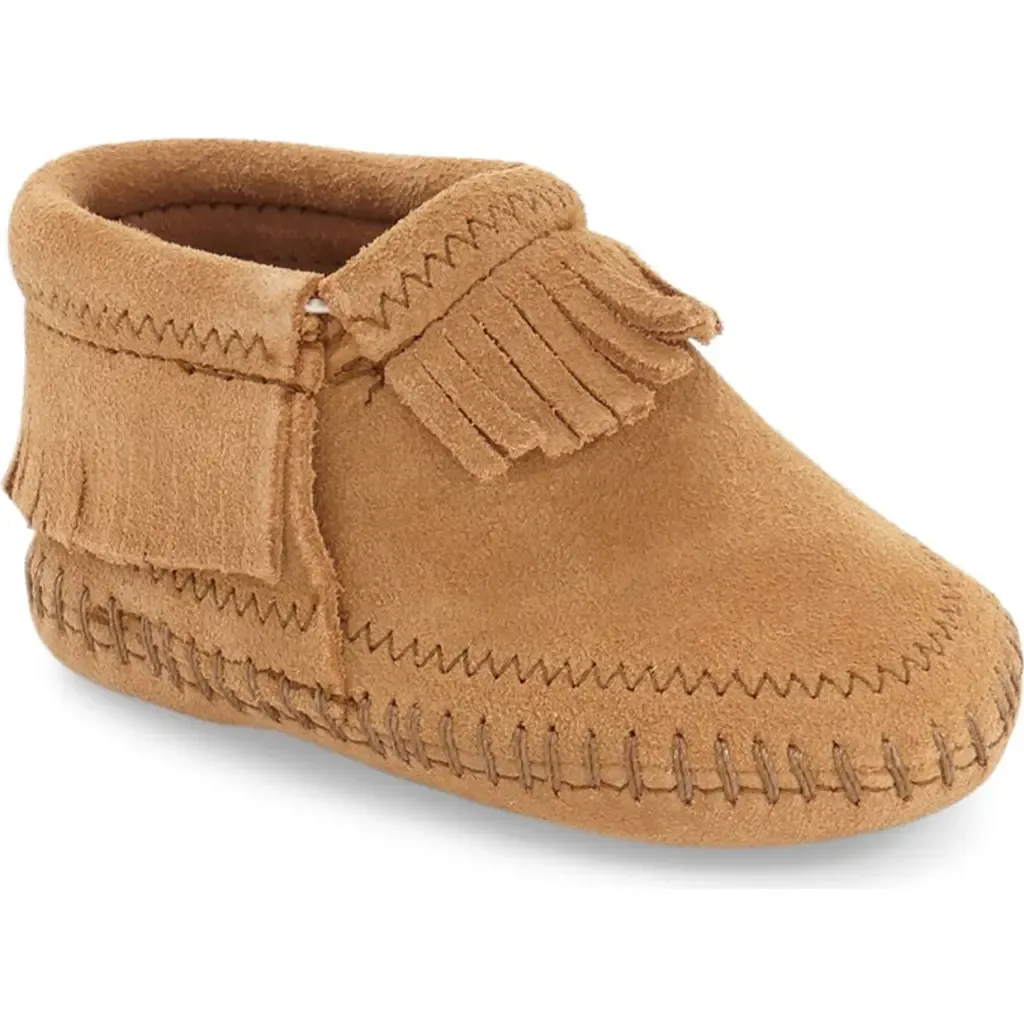 Riley Fringe Suede Bootie by Minnetonka