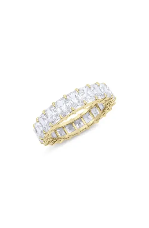 Radiant Cut Lab Created Diamond Eternity Ring in 18K Yellow Gold by HauteCarat