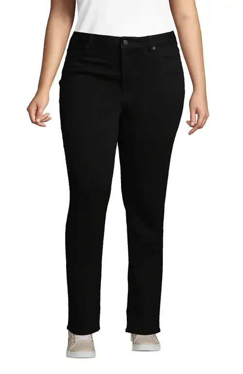 Recover Mid Rise Straight Leg Blue Jeans by Lands' End