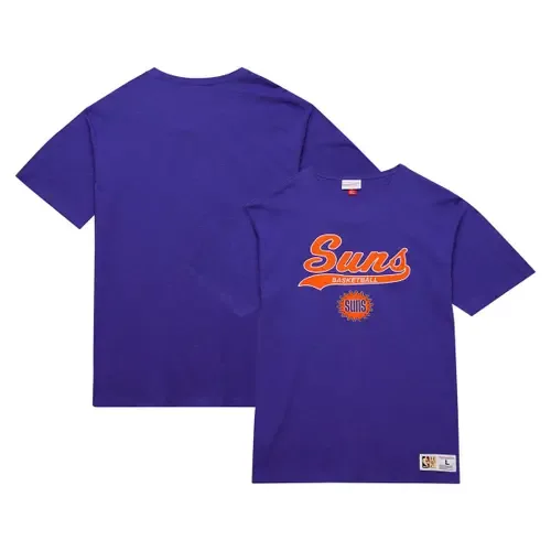 Mitchell & Ness Purple Phoenix Suns Hardwood Classics Felt Applique Slub T-Shirt by Mitchell & Ness