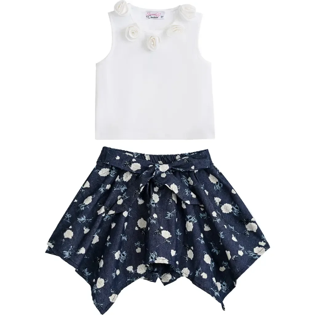 Floral Bow Short Set by Sweet Cactus