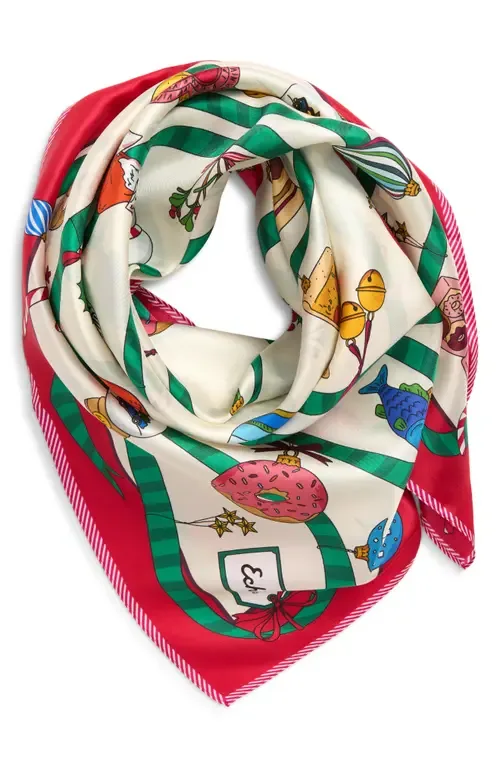 Ornament Collection Silk Square Scarf by Echo