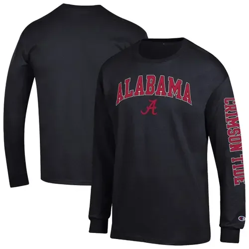 Champion Black Alabama Crimson Tide Arch Over Logo 2-Hit Long Sleeve T-Shirt