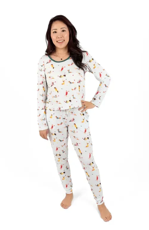 Viscose Matching Family Holiday Pajamas, Reindeer & Polar Bear Prints by Leveret