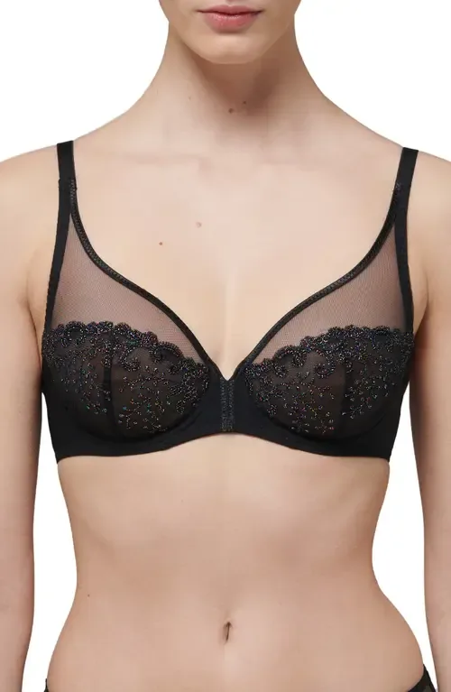 Delice Sheer Underwire Plunge Bra by Simone Perele
