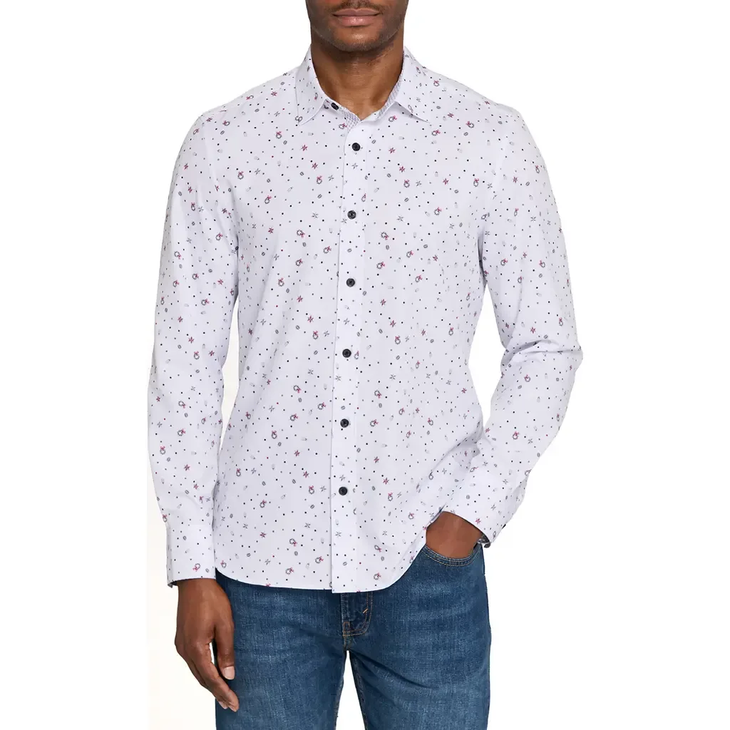 Wreath and Ornament Woven Long Sleeve Basic by CONSTRUCT