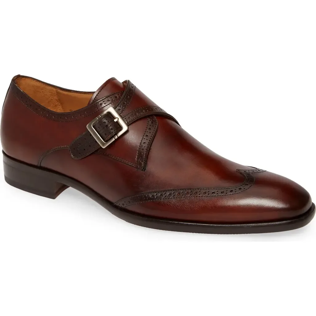 Forest Single Monk Strap Wingtip Shoe by Mezlan