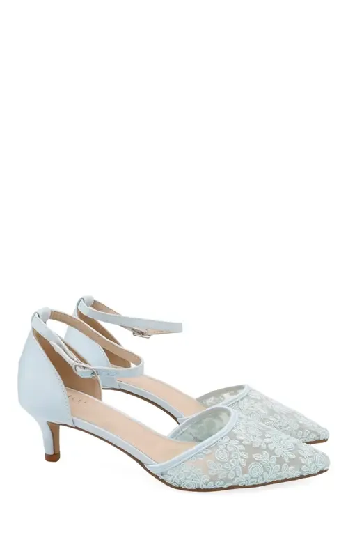 Claudia Crochet Lace Wedding Kitten Heel by Kailee P
