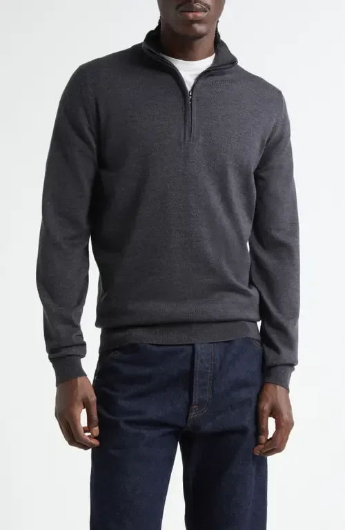 Tapton Quarter Zip Merino Wool Sweater by John Smedley