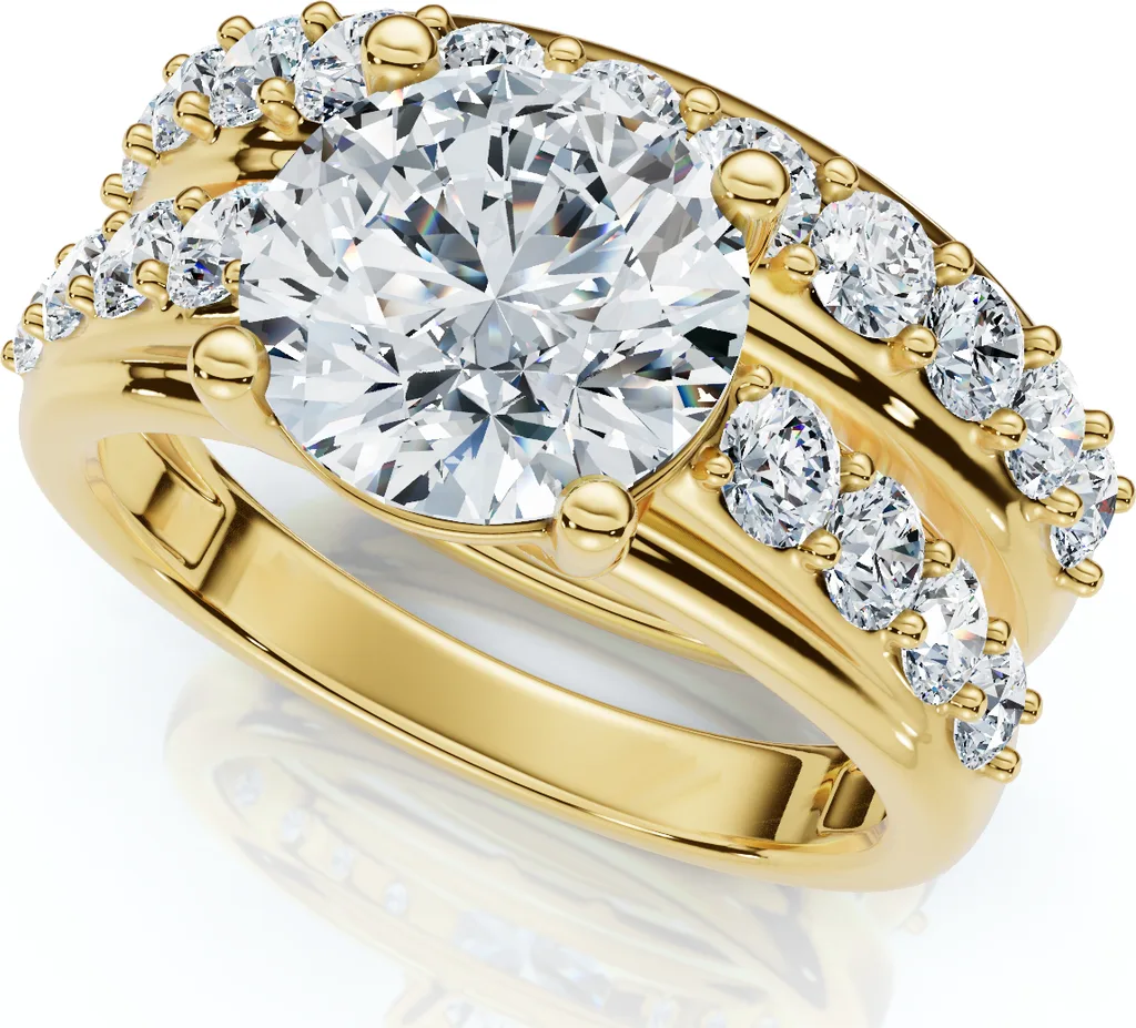 Certified 2 1/2Ct Diamond Engagement Wedding Ring Set 14k Gold Lab Grown by Bliss Diamond