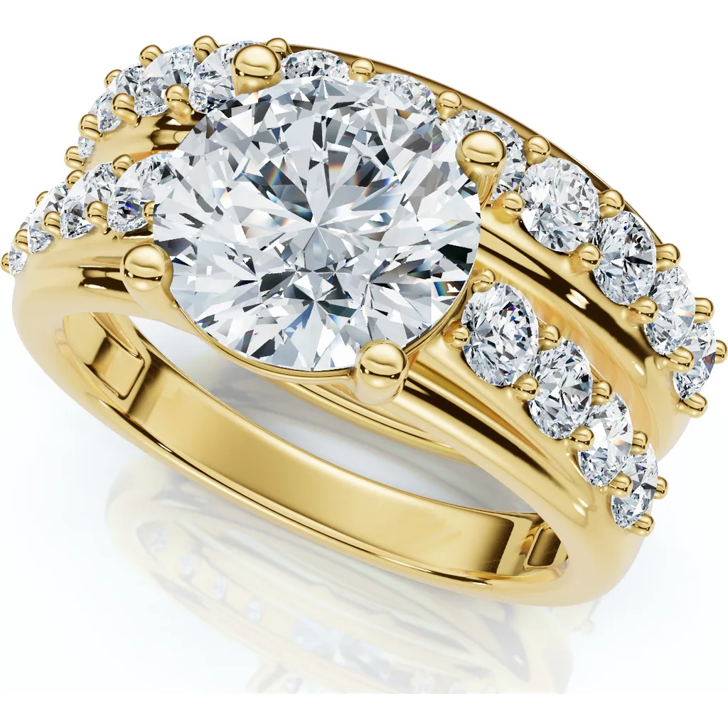 Certified 2 1/2Ct Diamond Engagement Wedding Ring Set 14k Gold Lab Grown