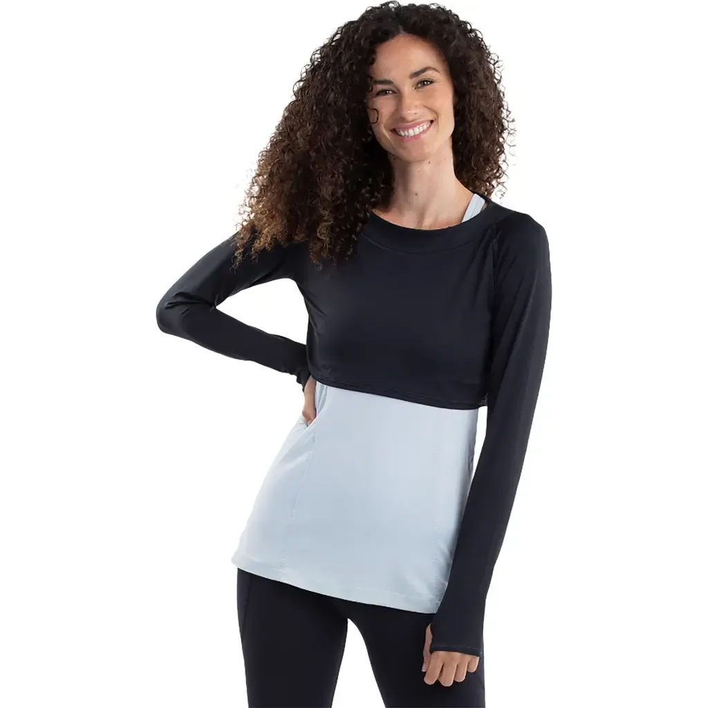 Long Sleeve Crop Top Shirt for Sun and UV Protection by BloqUV