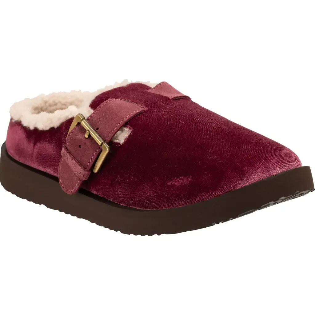 Gift Velvet Faux Shearling Lined Slipper by Revitalign