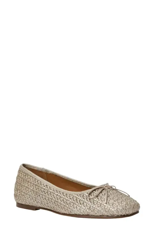 Haley Ballet Flat in Platino Raffia by André Assous