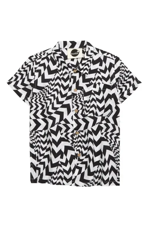 Hypnotic Print Button-Up Shirt by Boardies