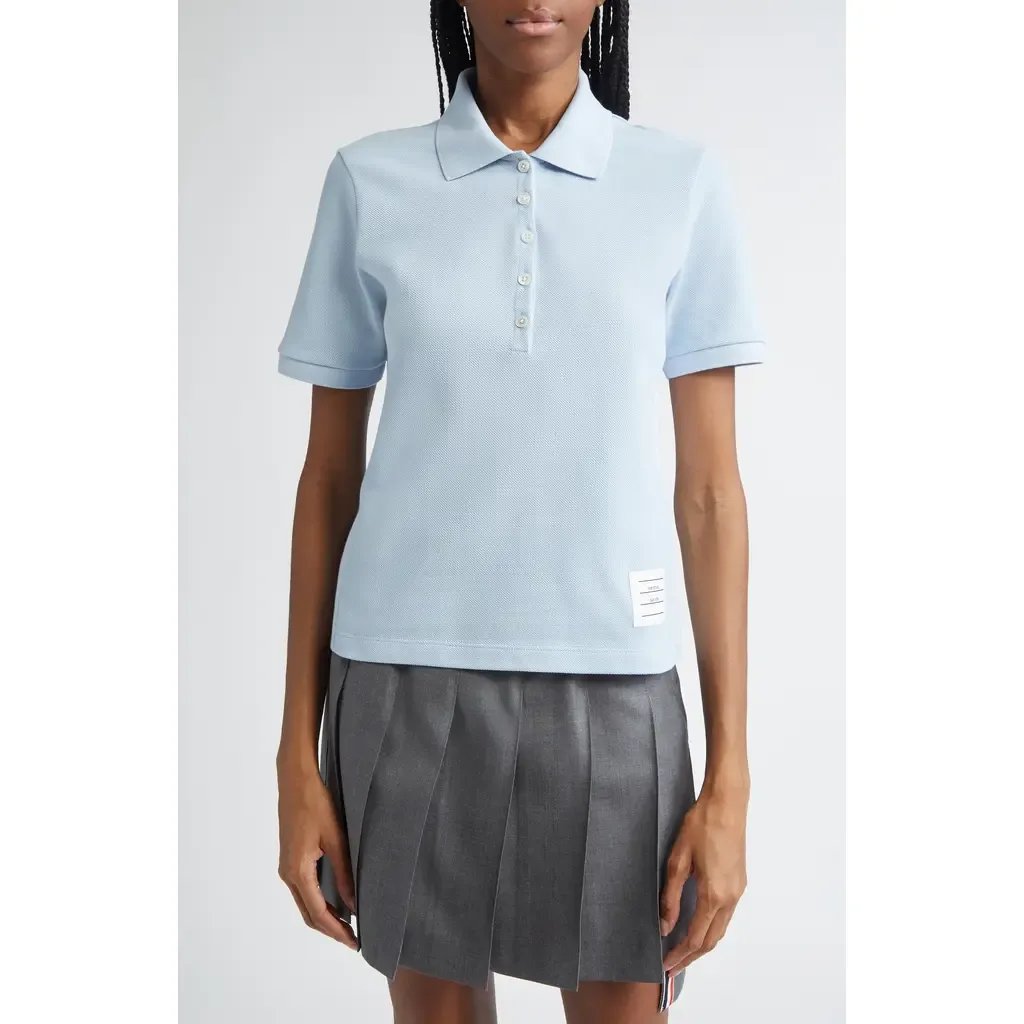 4-Bar Cotton Piqué Polo by Thom Browne