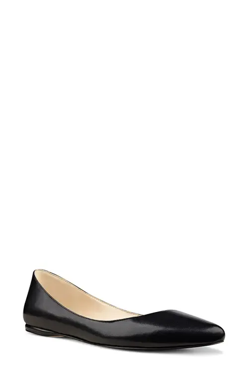 Speakup Flat in Black Leather by Nine West