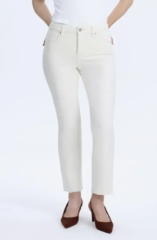 Raw Hem Crop Straight Leg Jeans by Bayeas