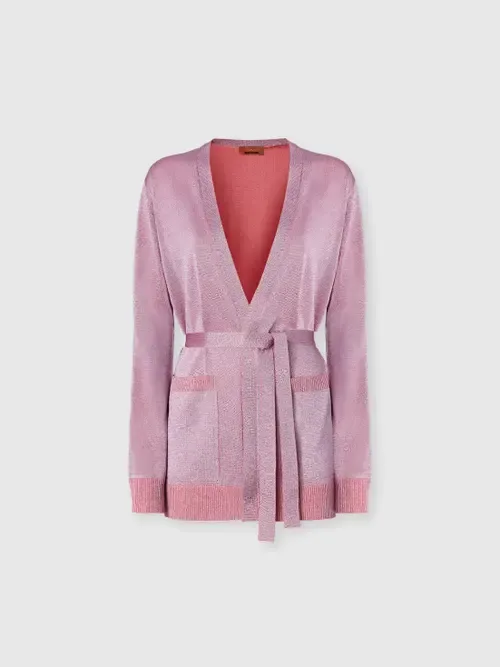 Lamé Fabric Cardigan with Belt by Missoni