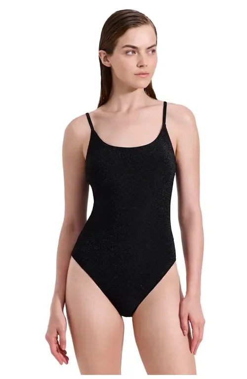 Luna Textured Shimmer Scoop Neck One Piece by Luma Gottex