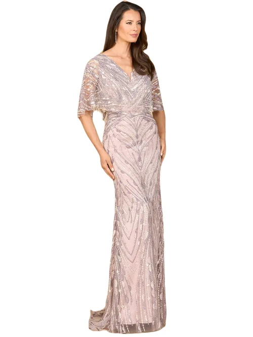 Cape Sleeve Mermaid Gown