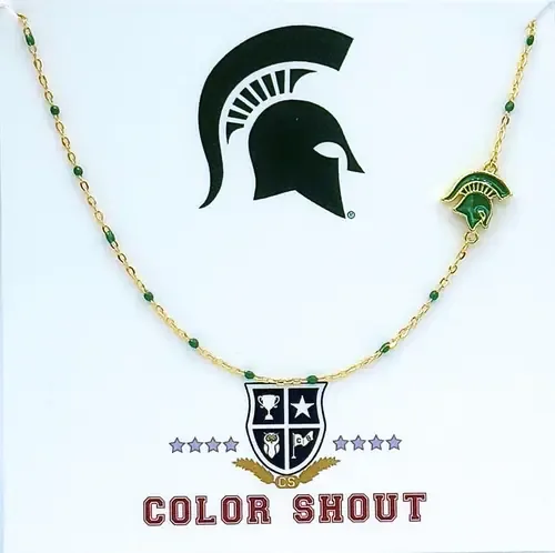 Michigan State University Side Necklace by Color Shout