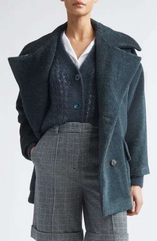 Double Breasted Alpaca & Virgin Wool Coat by Eleventy