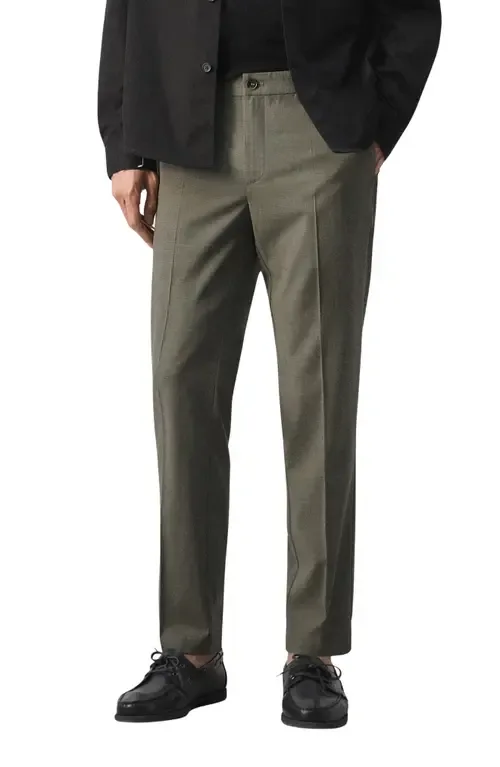 Slim Fit Pleat Front Pants by MANGO