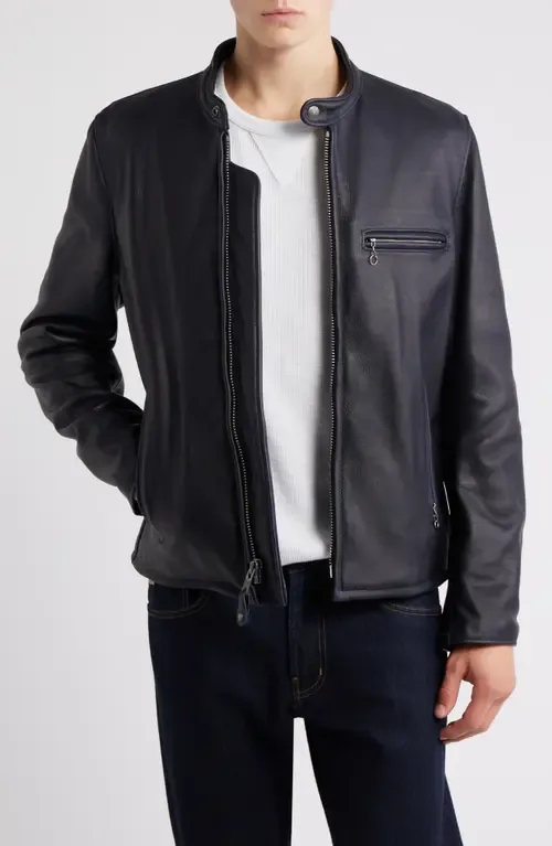 Café Racer Oil Tanned Leather Moto Jacket